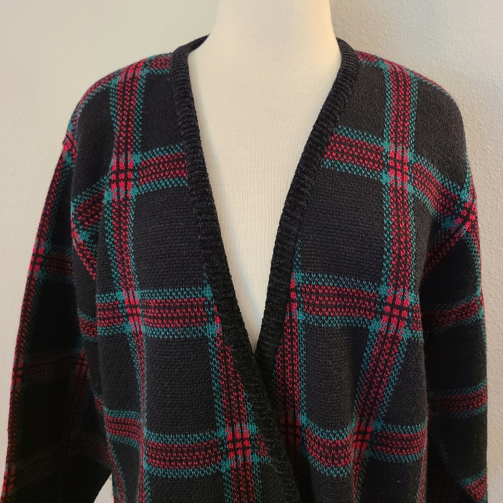 Pendleton Vintage Plaid Double Breasted Cardigan - image 2